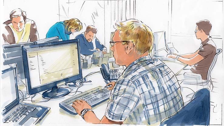 Illustration Entwicklerteam